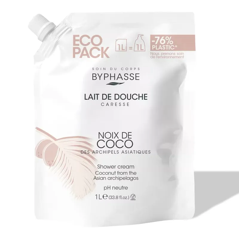 Byphasse sprchový krém kokosový olej (eco pack) 1000 ml Nová Kolekce