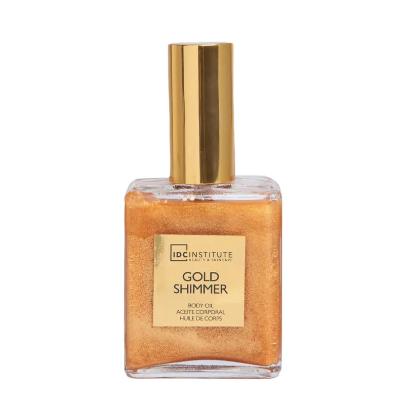 Hit Sezóny IDC Gold Shimmer rozjasňující tělový olej se zlatým třpytem 45 ml