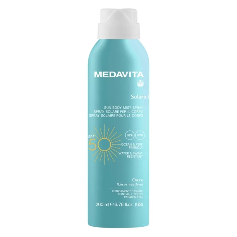 Jen Po Omezenou Doba Medavita Solarich tělová mlha s ochranou SPF 50 200 ml