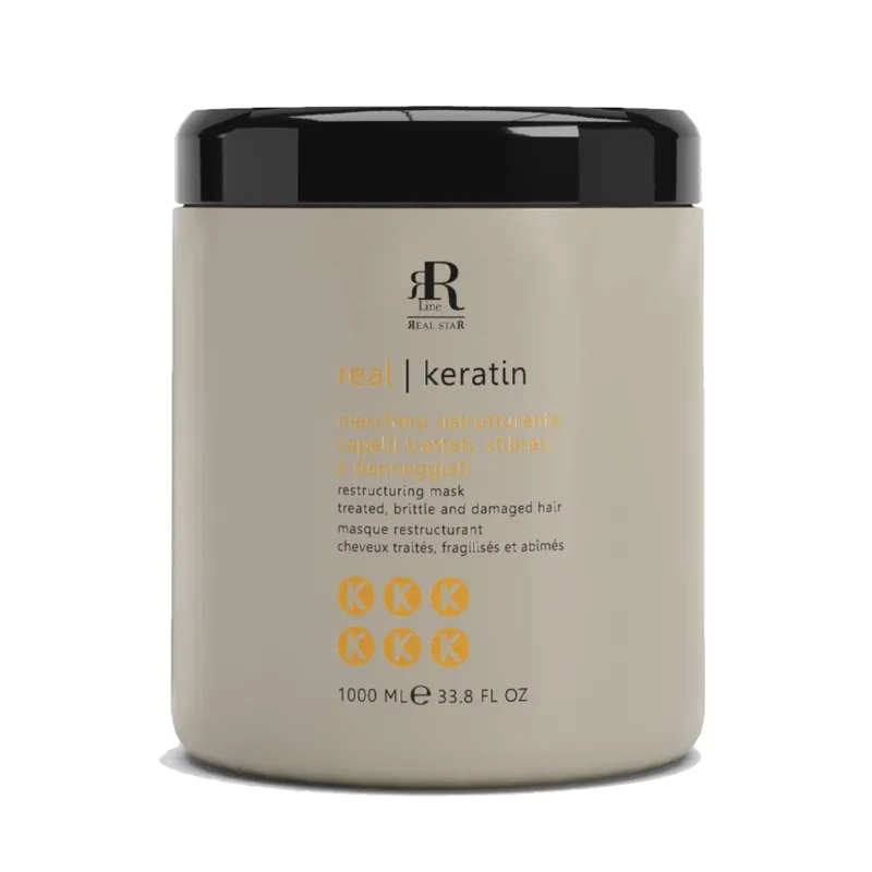 RR Line Real Keratin maska pro poškozené vlasy 1000 ml Levný