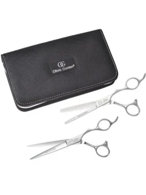 Značkový OLIVIA GARDEN SilkCut PRO SHEAR KIT Silver 5,75' + 6'35T Left- sada nůžek pro leváky