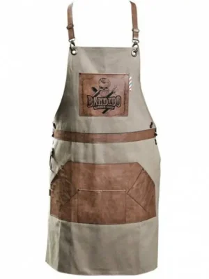 BANDIDO Leather Apron - holičská barber zástěta s koženými kapsami - hnědá Akční Nabídka