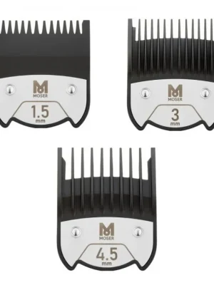 MOSER 1801-7010 Přídavné magnetické hřebeny 1.5mm, 3mm a 4.5mm pro strojky Genio a ChromStyle Ihned K Objednání