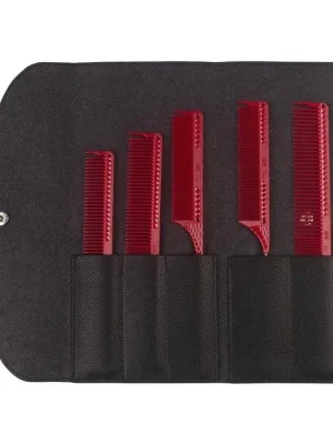 Akce JRL Professional Barber Styling Comb Set - sada 5 barber hřebenů v elegantním pouzdře