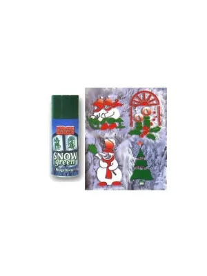 CHRISTMAS TRADITIONS Snow Spray Green 150ml - vánoční dekorativní sníh ve spreji - zelený Originální