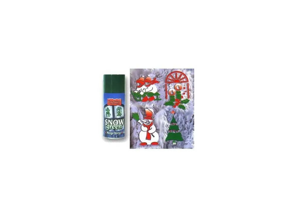 CHRISTMAS TRADITIONS Snow Spray Green 150ml - vánoční dekorativní sníh ve spreji - zelený Originální