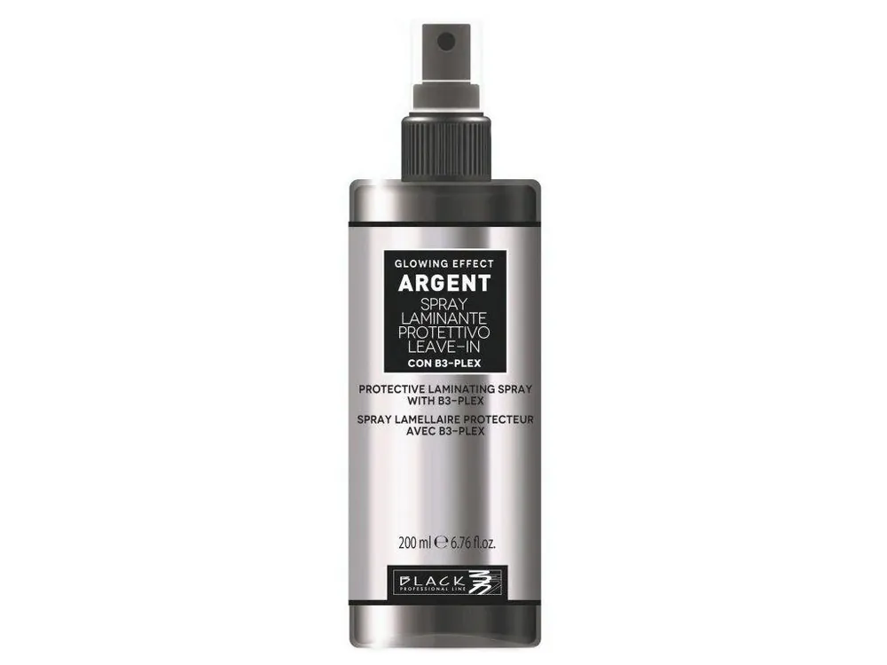 Nejprodávanější BLACK Argent Glowin Effect Spray 200ml - bezoplachový laminační sprej pro poškozené vlasy