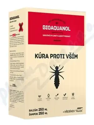 Značkový Bioaquanol Kúra - vši Šamp.250ml+Balz.250ml+hřeben
