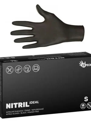 ESPEON Nitril Ideal BLACK 100ks S - nitrilové rukavice pro vícenásobné použití - černé Vrácení Zdarma
