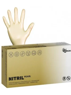 Doprava Zdarma ESPEON Nitril Sparkle GOLD 100ks S - nitrilové rukavice pro vícenásobné použití - zlaté