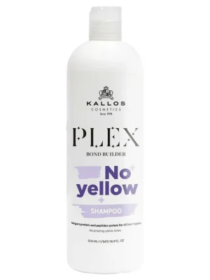 Sezónní Sleva KALLOS Plex Bond No Yellow Shampoo 500ml - neutralizační šampon proti žlutým tónům blond vlasů