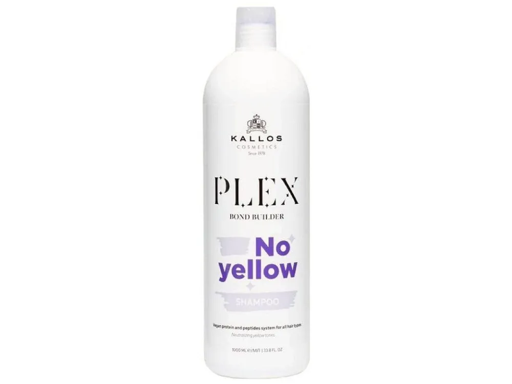 KALLOS Plex Bond No Yellow Shampoo 1000ml - neutralizační šampon proti žlutým tónům blond vlasů Ověřený