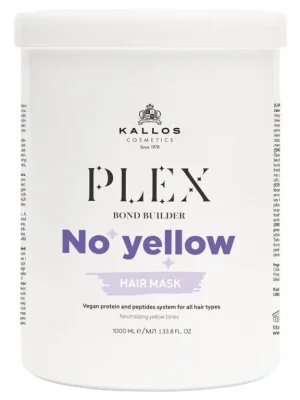 Horká Nabídka KALLOS Plex Bond No Yellow Hair Mask 1000ml - neutralizační maska proti žlutým tónům blond vlasů