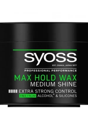Zlevněný SYOSS Professional MAX HOLD Wax 150ml - extra silný vosk na vlasy s leskem