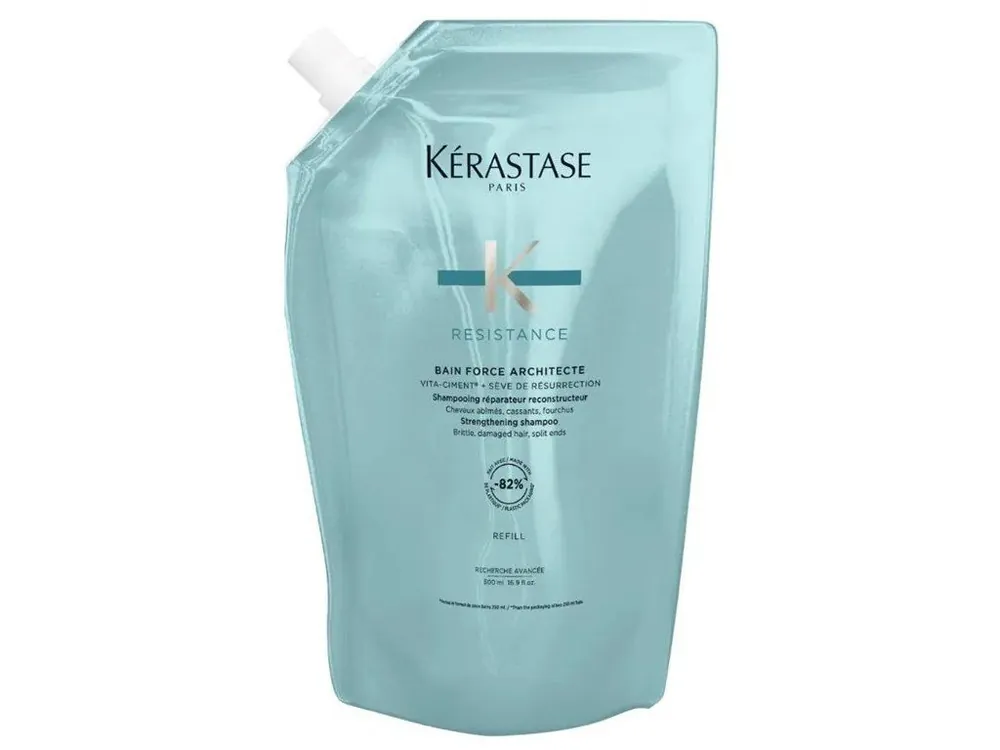 Rychlé Dodání KÉRASTASE Resistance Bain Force Architecte Refill 500ml - šampon pro poškozené vlasy - náhradní náplň