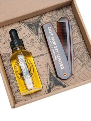 Dárková sada oleje a skládacího hřebenu na vousy CAPTAIN FAWCETT Private stock Poslední Šance