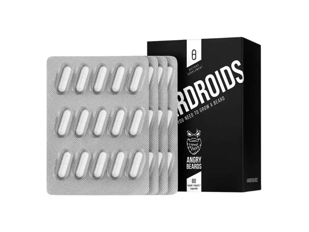 Akce Vitamíny na růst vlasů a vousů ANGRY BEARDS Beardroids