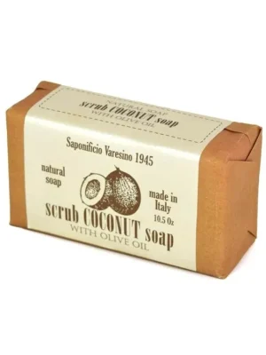 Tuhé peelingové mýdlo s olivovým olejem SAPONIFICIO VARESINO Natural scrub soap Coconut 300 g Horká Nabídka