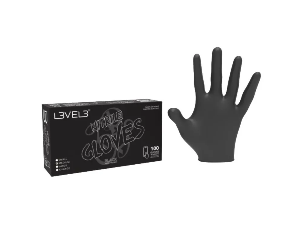 Přímo Od Výrobce Černé profesionální nitrilové rukavice L3VEL3 Nitrile gloves XL - Black 100ks