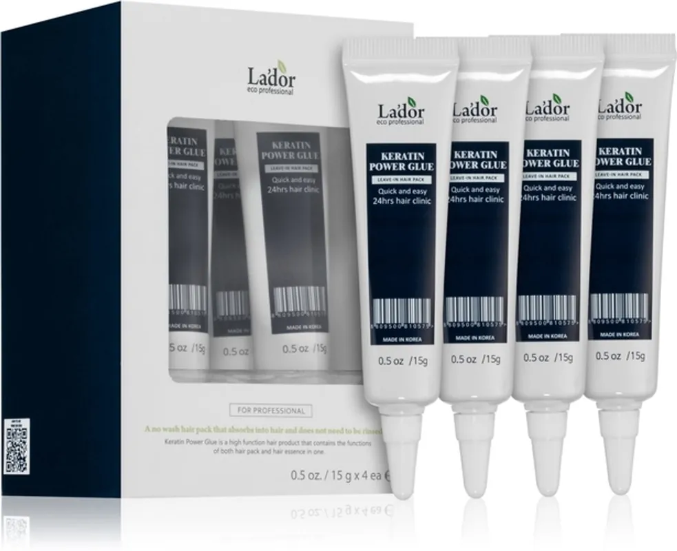 Oblíbený LA'DOR Regenerační esence na vlasy Keratin Power Glue Ampoule (4 x 15 g)