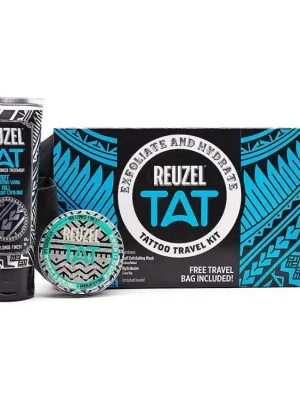 Originální Cestovaní sada na tetování REUZEL Hydrabalm & Buff exfoliating wash Tattoo travel kit