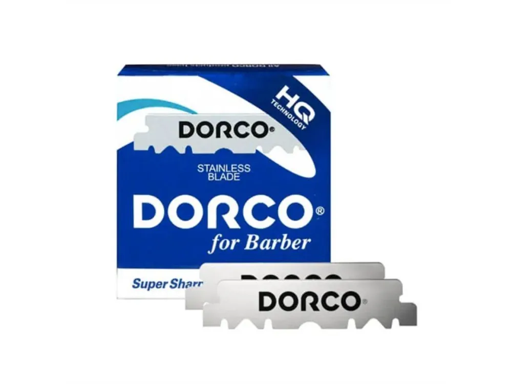 Koupit Online Poloviční žiletky na holení DORCO For barber Blue Single edge 100 ks