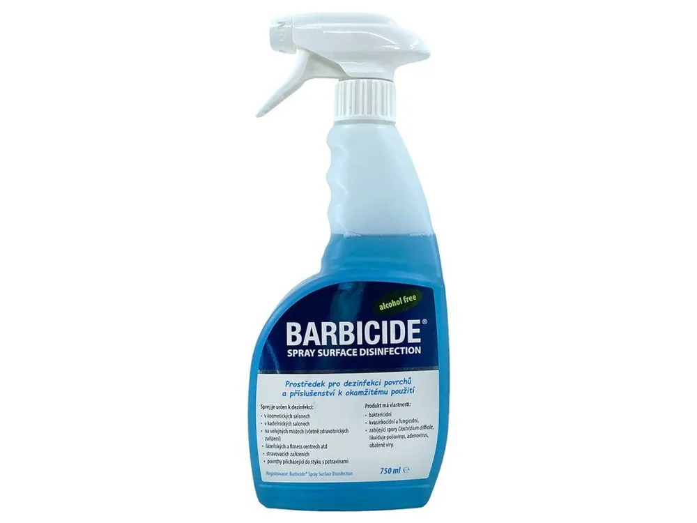 Sprej na dezinfekci povrchů k okamžitému použití BARBICIDE Spray surface disinfection 750 ml Finální Výprodej