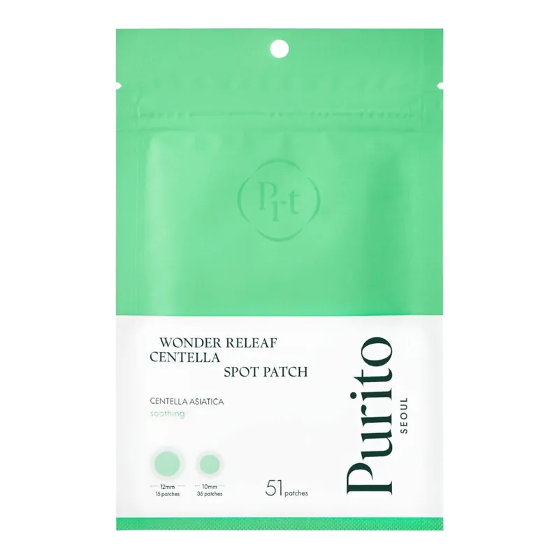 PURITO Voděodolné náplasti na akné Wonder Releaf Centella Spot Patch (51 náplastí) Značkový
