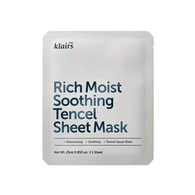 KLAIRS Plátýnková maska Rich Moist Soothing Tencel Sheet Mask Hit Sezóny