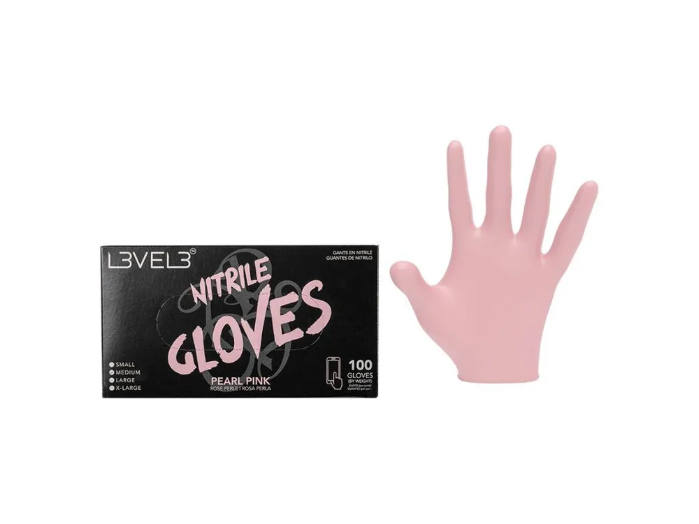 Objednat Nyní Růžové profesionální nitrilové rukavice L3VEL3 Nitrile gloves S - Pearl Pink 100ks
