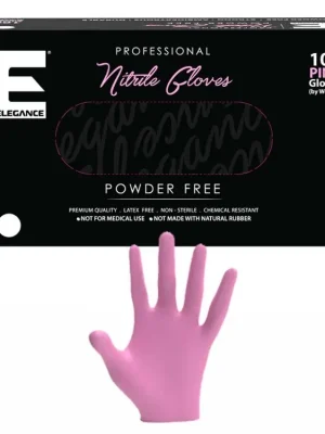 Růžové profesionální nitrilové rukavice ELEGANCE Nitrile gloves M - Pink 100ks Speciální Cena