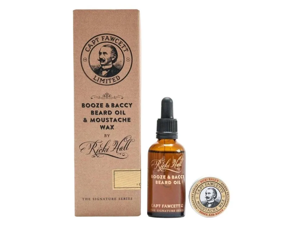 Nakupujte Hned Sada oleje na vousy a vosku na knír CAPTAIN FAWCETT Ricki Hall's Booze and Baccy Oil & Wax gift set