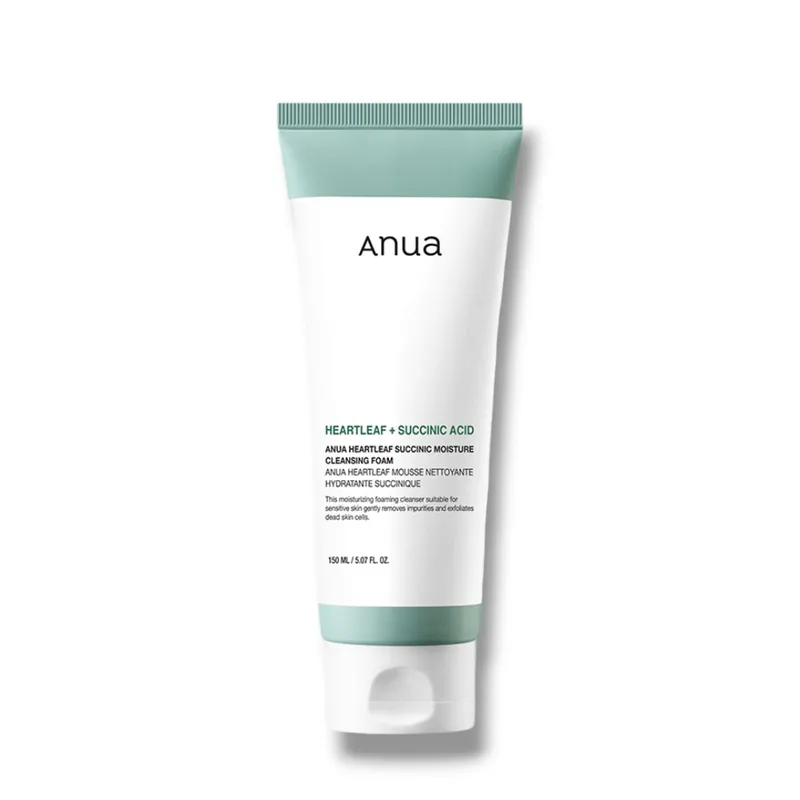 ANUA Čisticí pěnový gel Heartleaf Succinic Moisture Cleansing Foam (150 ml) Vysoce Kvalitní