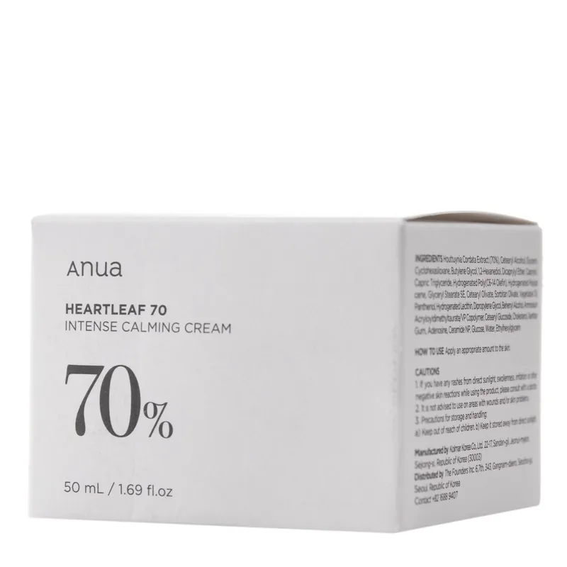 ANUA Zklidňující a hydratační pleťový krém Heartleaf 70 Intense Calming Cream (50 ml) Cenový Hit