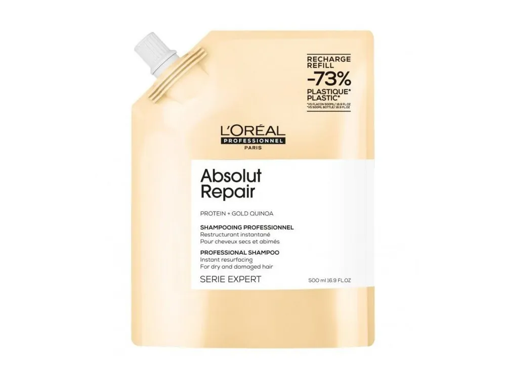 LOREAL Serie Expert Absolut Repair Shampoo Refill 500ml - pro velmi poškozené vlasy - náhradní náplň Časově Omezené