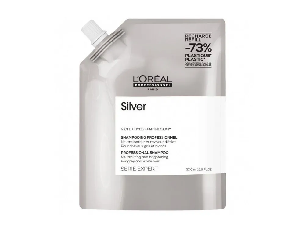 Nejprodávanější LOREAL Professionnel Silver Shampoo Refill 500ml - šampon pro bílé a melírované vlasy - náhradní náplň