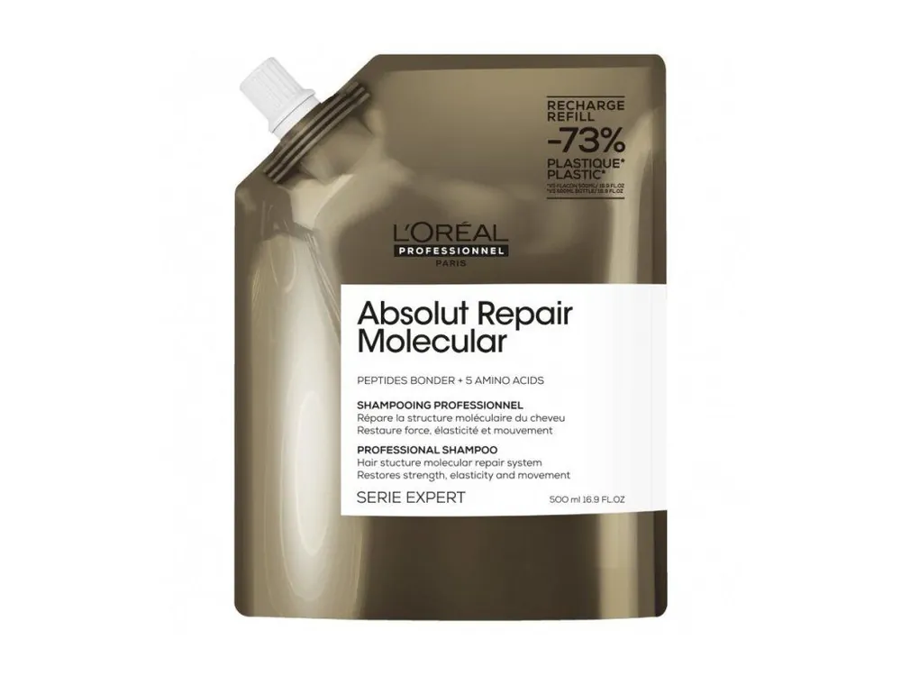 LOREAL Serie Expert Absolut Repair Molecular Shampoo Refill 500ml - pro značně poškozené vlasy - náhradní náplň Ihned K Objednání