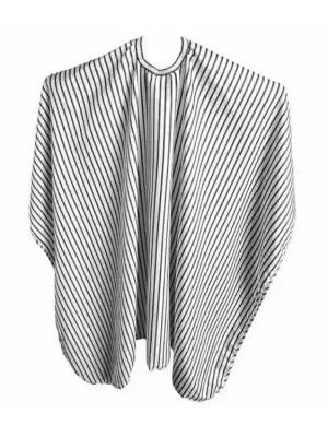 DUKO 596 Velká bílá kadeřnická Barber pláštěnka - pruhovaná 145x150cm Nejlepší Volba