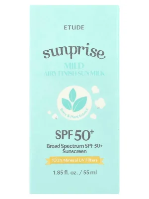 ETUDE Opalovací krém Sunprise Mild Airy Finish Sun Milk SPF50+ (55 ml) Nakupujte Hned