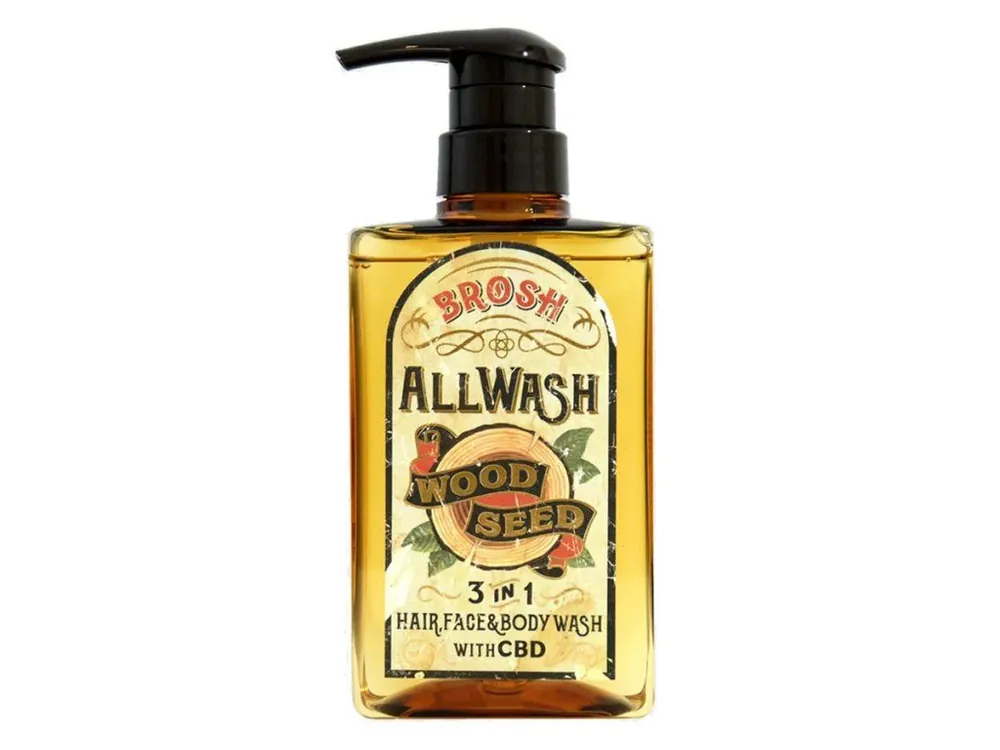 Mycí gel na vlasy, tvář a tělo BROSH All wash 3 in 1 Hair, Face & Body - Wood seed 400 ml Víkendová Akce