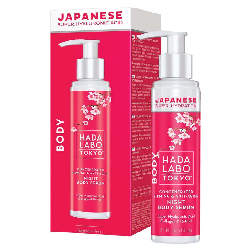 HADA LABO TOKYO RED Tělové noční sérum s anti-aging efektem Concentrated Firming & Anti-Aging Night Body Serum (150 ml) Must-Have