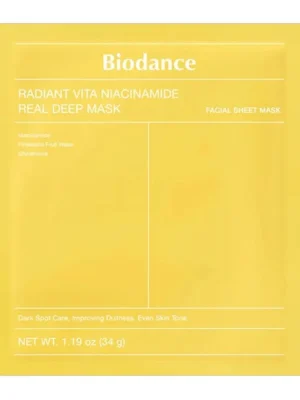 Expresní Doručení BIODANCE Hydrogelová pleťová maska Radiant Vita Niacinamide Real Deep Mask (4 ks)