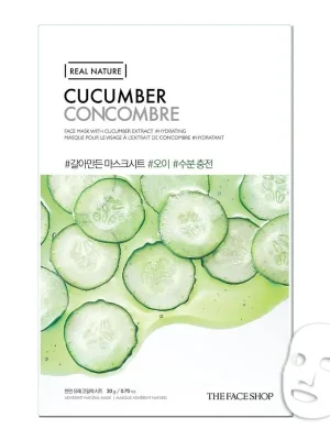 THE FACE SHOP Plátýnková maska Real Nature Sheet Mask Cucumber Oblíbený