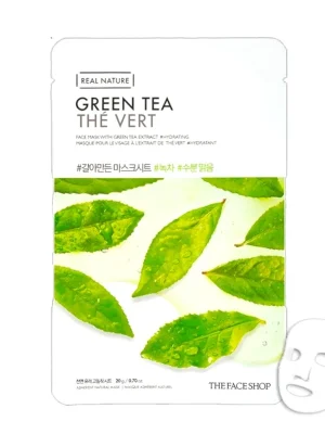 THE FACE SHOP Plátýnková maska Real Nature Sheet Mask Green Tea Vysoce Kvalitní