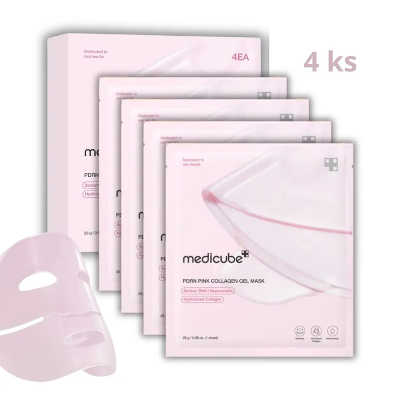 MEDICUBE Set hydrogelových masek PDRN Pink Collagen Gel Mask (4 ks) Hit Sezóny