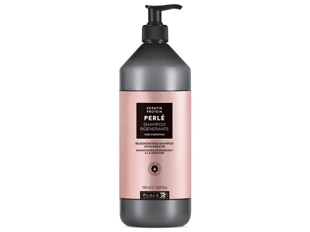 Sezónní Sleva BLACK Perlé Keratin Shampoo 1000ml - regenerační šampon pro poškozené vlasy