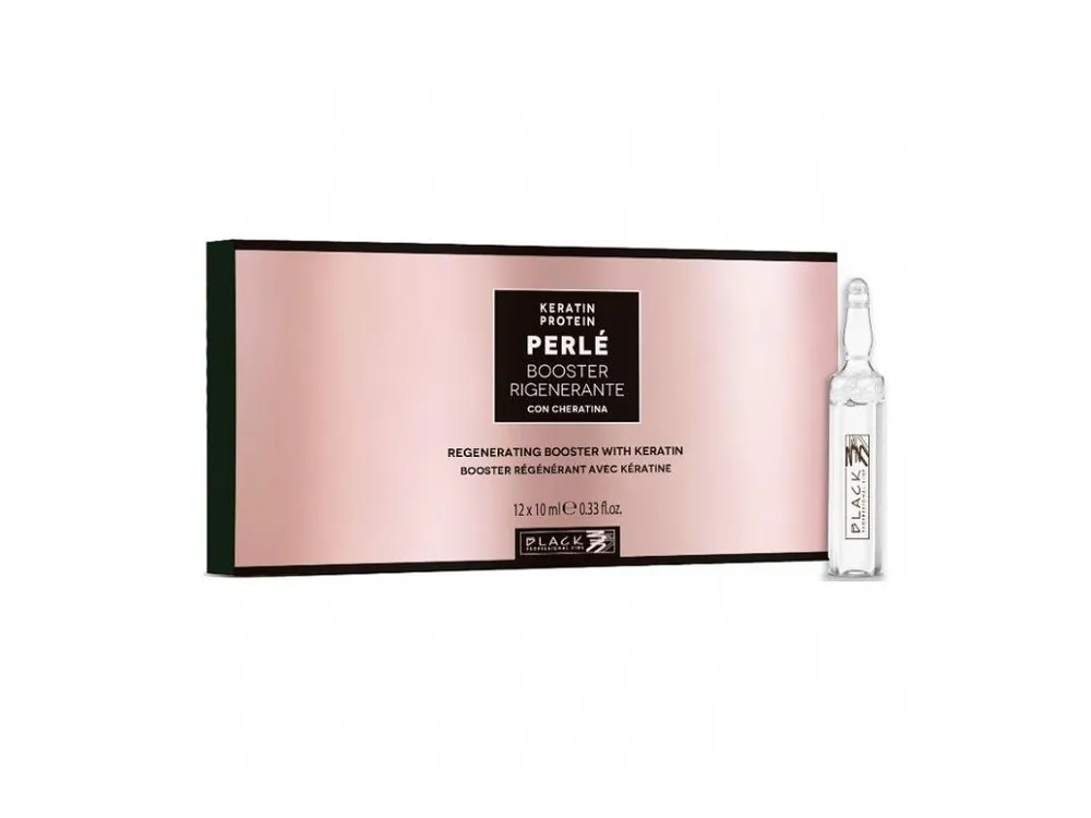 BLACK Perlé Keratin Booster 12x10ml - regenerační kúra pro obnovu poškozených vlasů Super Cena