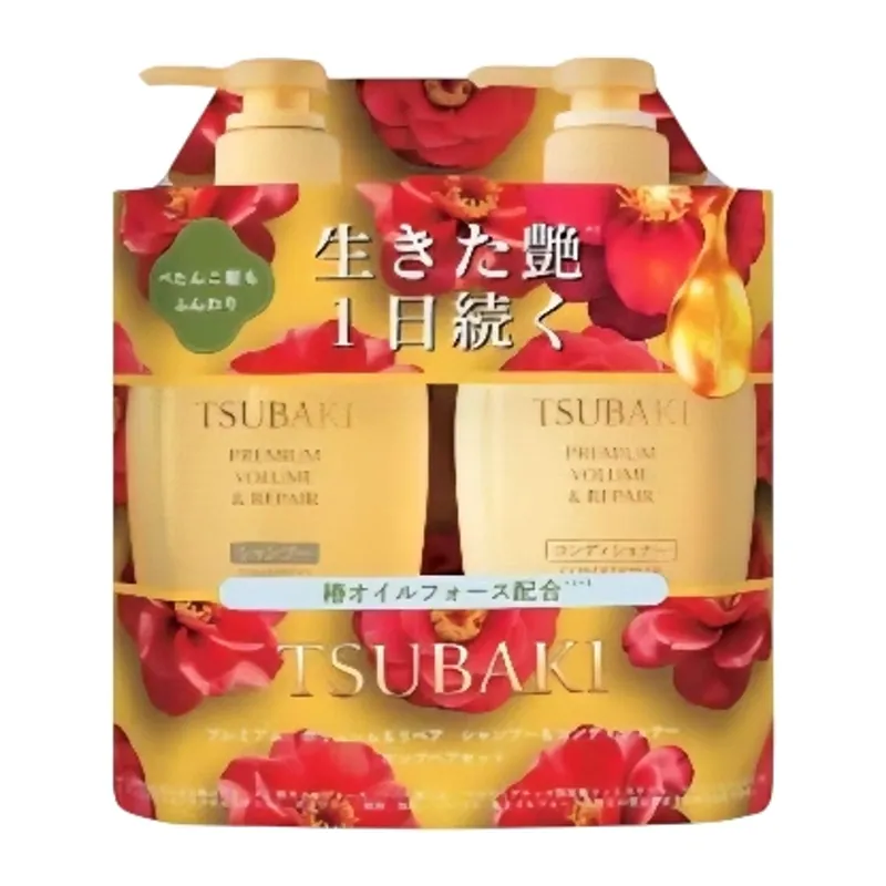 Výprodej SHISEIDO TSUBAKI Prémiový šampon a kondicioner Premium Volume & Repair Shampoo & Treatment (450 ml + 450 ml)