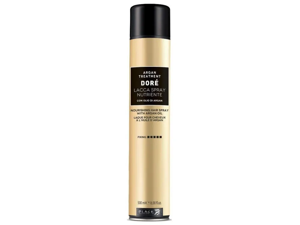 BLACK Doré Argan Hair Spray 500ml - vyživující lak na vlasy se silnou fixací Tovární Cena