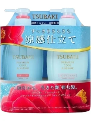 SHISEIDO TSUBAKI Prémiový šampon a kondicioner Premium Cool & Repair Shampoo & Conditioner (450 ml + 450 ml) Značkový